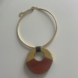 Zara wooden golden adjustable choker necklace excellent condition